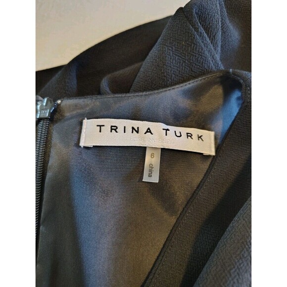Trina Turk Black Size 6 Sleeveless Wide Leg Jumpsuit V-Neck Draped Front - Picture 8 of 9